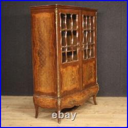 Showcase IN Antique Style Napoleon III Furniture Bookcase Vintage Wood Inlaid