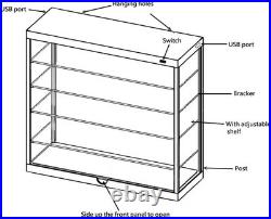 Showcase Wall Mount 5 Tier Display Case with Mirror Back Panel Mijo Exclusive