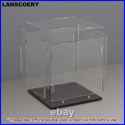 Showcase Your Treasures 14x14 Acrylic Display Box with LED Light and Black Base