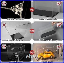 Showcase Your Treasures 14x14 Acrylic Display Box with LED Light and Black Base