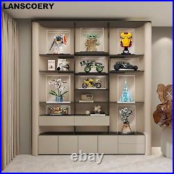 Showcase Your Treasures 14x14 Acrylic Display Box with LED Light and Black Base