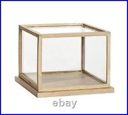 Small Glass Display Oak Showcase With Wooden Base Frame Low 24 cm Danish Design