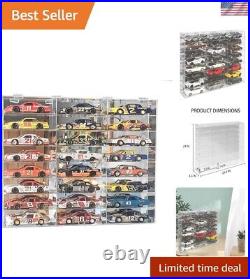 Stylish Wall-Mount Acrylic Showcase for 124 Scale Diecast Model Cars 24 Slots