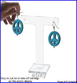 T Bar Small Earring Retail Stand Showcase Table Display Clear Acrylic Lot of 12