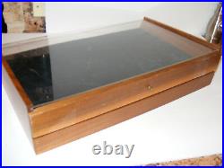 Tabletop Jewelry Holder Display CASE BOX Wood Lucite SLIDING bottom Drawer Shows