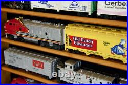 Train Display Case O Scale Oak Railroad Model Locomotive Wood Showcase Cabinet