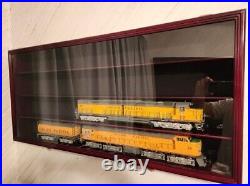 Train Display Case O Scale Oak Railroad Model Locomotive Wood Showcase Cabinet