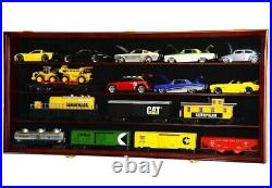 Train Display Case O Scale Oak Railroad Model Locomotive Wood Showcase Cabinet