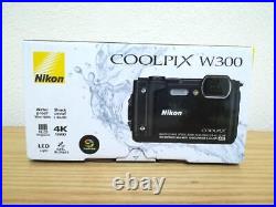 UnUsed Nikon Digital Camera Coolpix W300 Bk displayed in the showcase