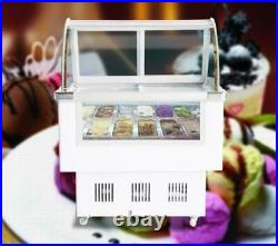 Updated 220V 12PAN Ice Cream Refrigeration Showcase Machine Gelato Display Case