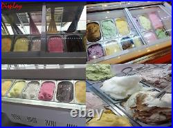 Updated 220V 12PAN Ice Cream Refrigeration Showcase Machine Gelato Display Case