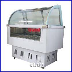 Used 12Pan Ice Cream Chest Refrigerator Display Case Showcase Gelato Freezer220V