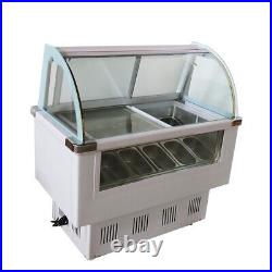 Used 12Pan Ice Cream Chest Refrigerator Display Case Showcase Gelato Freezer220V