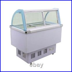 Used 12Pan Ice Cream Chest Refrigerator Display Case Showcase Gelato Freezer220V