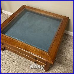 VTG 2 Drawer Ethan Allen Showcase Display Country Crossings Square Coffee Table