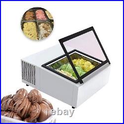 Vaseni 3 Pan Hard Ice Cream Showcase Display Cabinet Gelato Popsicle Freezer