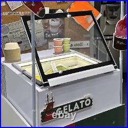 Vaseni 3 Pan Hard Ice Cream Showcase Display Cabinet Gelato Popsicle Freezer