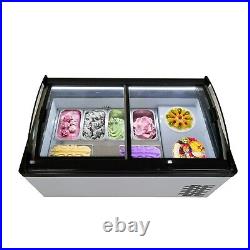 Vaseni Countertop Gelato Ice Cream Showcase Display with 6 Square Storage Basket