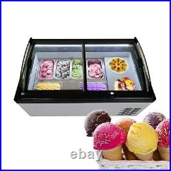 Vaseni Countertop Gelato Ice Cream Showcase Display with 6 Square Storage Basket