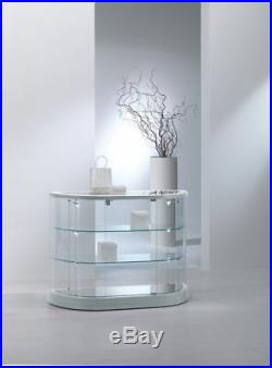 Vetrina bassa Vetrinetta Espositore Display Showcase Banco ovale vetro