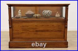 Victorian Oak Antique Jewelry or Collector Showcase Display #52655