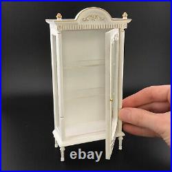 Victorian Showcase quality Cabinet Display for 112 scale Dollhouse White