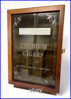 Vintage CIGARS INTERNATIONAL wooden humidor shop display showcase cabinet 1960's