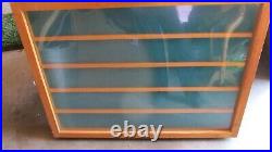 Vintage Card Trade Show Display Case Wood Construction Bi-Fold Carry Handle