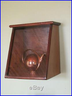 Vintage Handmade Wood & Glass Hinged Hanging Display Showcase Shadowbox Shelf
