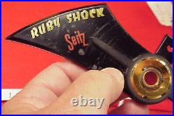 Vintage RARE SEITZ RUBY SHOCK WRISTWATCH SYST LUCITE STORE DISPLAY 5inx 2 1/2in