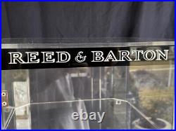 Vintage REED & BARTON Display Showcase. 3 Tier Shelf Clear Lucite w Door Cabinet