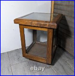 Vintage Wood & Glass Store Counter Display Case/Box Showcase Cabinet Vitrine