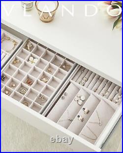 Vlando Miller Jewelry Trays Stackable Showcase Display Drawer Organizer Stora