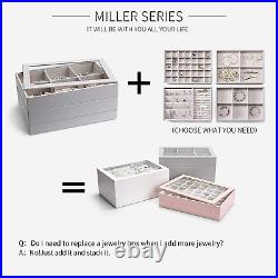 Vlando Miller Jewelry Trays Stackable Showcase Display Drawer Organizer Storage