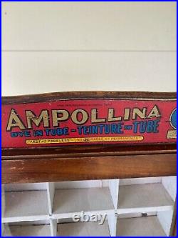 W6 Vintage AMPOLLINA Dye Display Showcase Old Country Store Counter