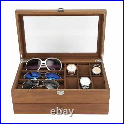 Watch Box Display Case Watch Storage Box Double Layer Retro Glasses Display