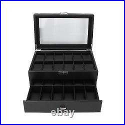 Watch Display Storage Case 2 Tier 24 Slot Jewelry Display Storage Box QUA