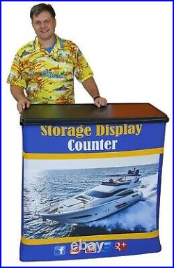 Wheeled Case to Podium Counter Table Trade Show Display Booth + Custom Print