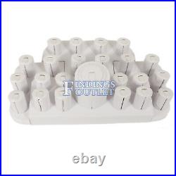White Faux Leather 23 Clip Ring Jewelry Display Holder Showcase Organizer Stand