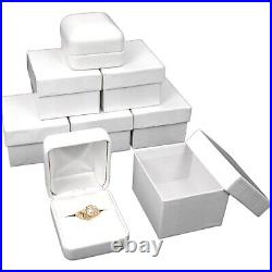 White Faux Leather Ring Gift Box Jewelry Showcase Displays Kit 144 Pcs