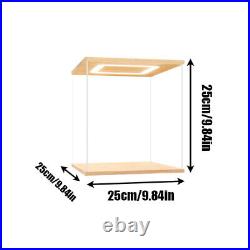 Wood Acrylic Display Case With Light Action Figures Showcase Model Box Dustproof