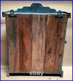 Wood Cabinet Restored Curio Display showcase scraped color solid back shabbychic