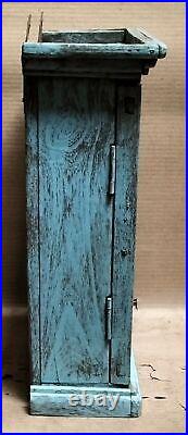 Wood Cabinet Restored Curio Display showcase scraped color solid back shabbychic