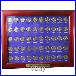 Wood Grain 50 State Quarter Collectors Showcase Coin Display Frame with Quarters