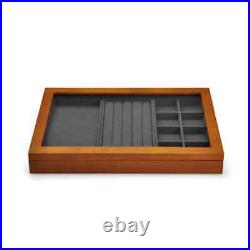 Wood Jewelry Storage Box Earrings Necklace Ring Display Organizer Trays Showcase