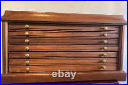 Wooden Tabletop 6 Drawer Coin Collectors Cabinet Display Showcase Storage Chest
