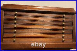 Wooden Tabletop 6 Drawer Coin Collectors Cabinet Display Showcase Storage Chest